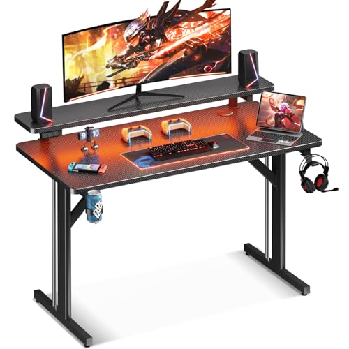 MOTPK ゲーミングデスク ゲーミングテーブル PCデスク 幅100cm*奥行50cm*高さ75cm モニター台付き フック付き パソコンデスク ゲーミングの通販は 16,448円