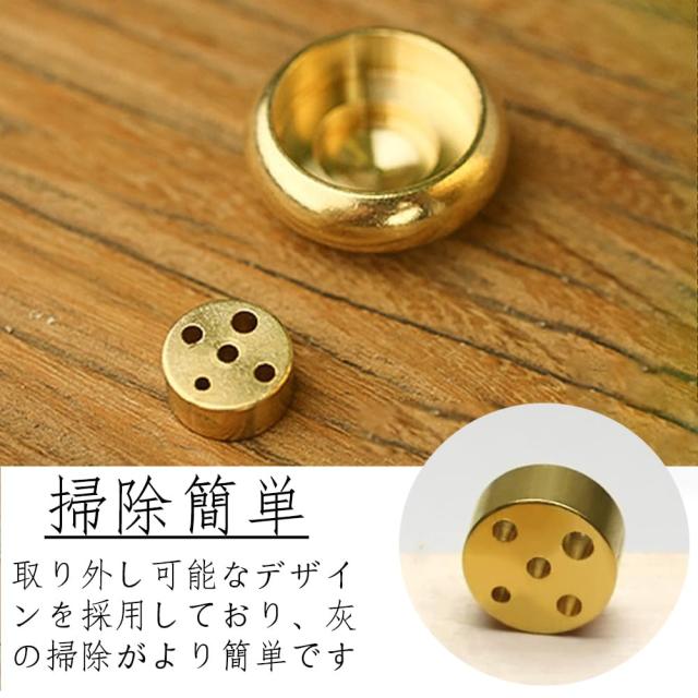 Forahome お香立て 真鍮 5穴 香炉形 使いやすい ミニお線香立て 可愛い