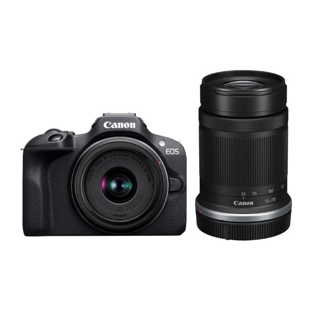 Canon ミラーレス一眼カメラ EOS R100 ダブルズームキット(RF-S18-45+RF-S55-210) ブラック/APS-C/約356g EOSR100-WZK