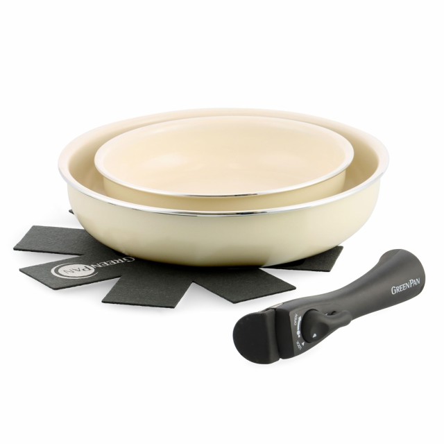 グリーンパン GREENPAN フライパン 4点 セット 取っ手のとれる IH ガス 食洗機 対応 有害物質不使用 PFASフリー セラミックコーティング 