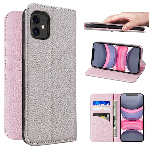 NanHou i Phone 11 Pro Max ケース 手帳型 カバー 耐衝撃 保護 本革 カバー 内蔵マグネッ RFIDト 財布型 携帯カバー カードポケット スタ