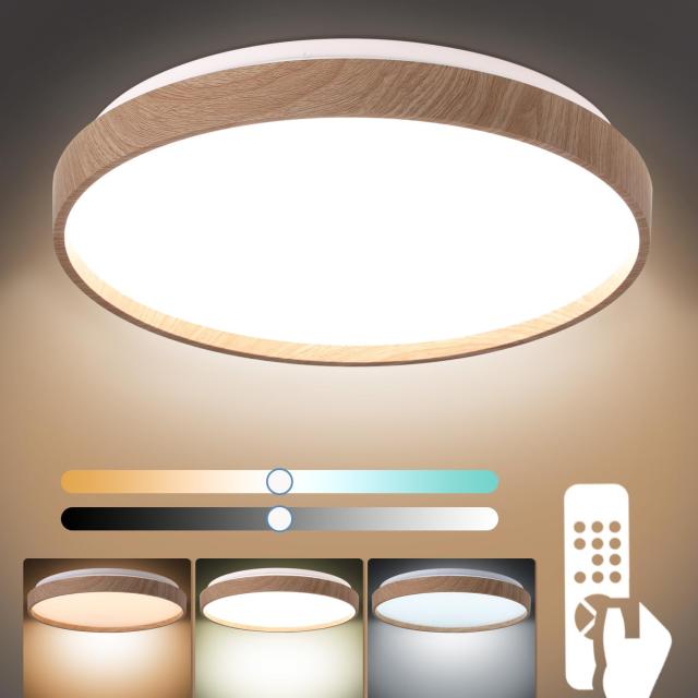 YOULINLEDシーリングライト リモコン付 無段階調光・調色 ナチュラルな木目 常夜灯モード 1/30/60分のスリープタイマー8畳-10畳 天井照明の通販は