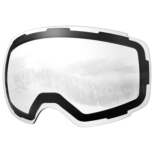 OutdoorMaster 交換レンズ スキーゴーグル用 両層磁気レンズ レンズ着脱可 UV紫外線カット 曇り止め 180°広視野 スノボート マグネッ