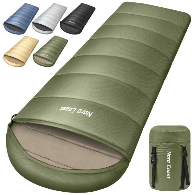 Nord Coast 寝袋 冬用 -10度耐寒 シュラフ 冬用 230T防水 高保温 噛み込み防止 保温マフラー 風防チューブ 丸洗い可能 コンパクト 寝袋 の通販は 5,499円