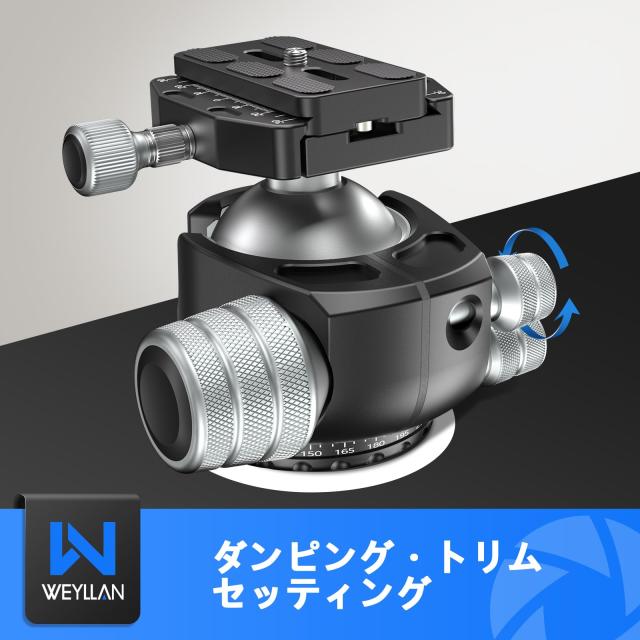 WEYLLAN 自由雲台 360°回転可能 大型ボール雲台 40KG 耐荷重 55mm チューブ径 ボール雲台 持ち運びが簡単 高い安定性 撮影/記録/観察/会の通販は