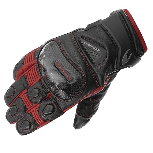 コミネ(KOMINE) バイク用 GK-851 カーボンプロテクトウインターグローブ Black Red L