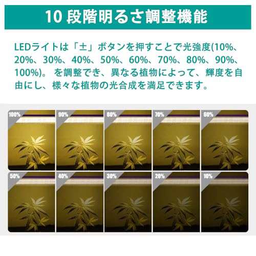 YoKiStar 植物育成ライト LED 植物ライト 1セット4本 10段階調光 室内