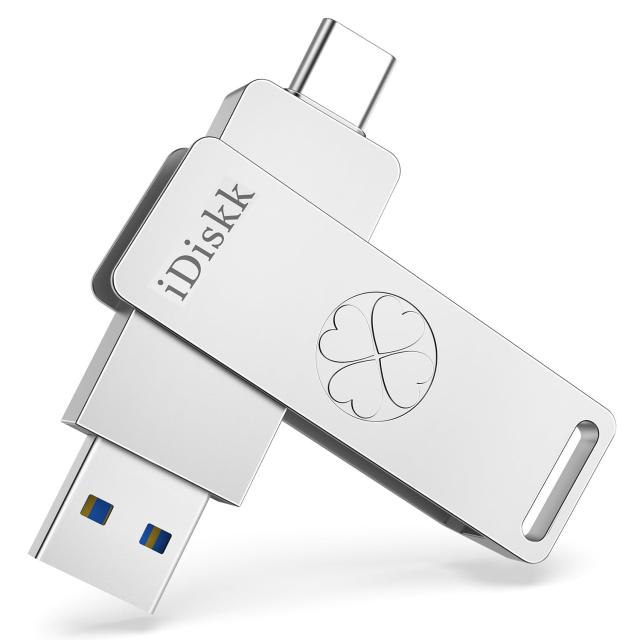 iDiskk 超高速ソリッドステート256GB i Phone16/15フラッシュメモリ USB3.2 Gen2 最大読取り速度500MB/s ハイスピード【USB3.2+Type-Cコネ