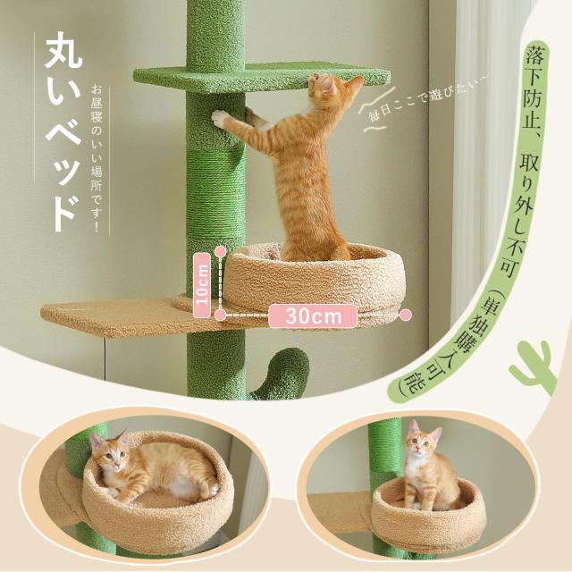 PETEPELA(ぺテぺラ) キャットタワー 突っ張り スリム 極太支柱10.2cm