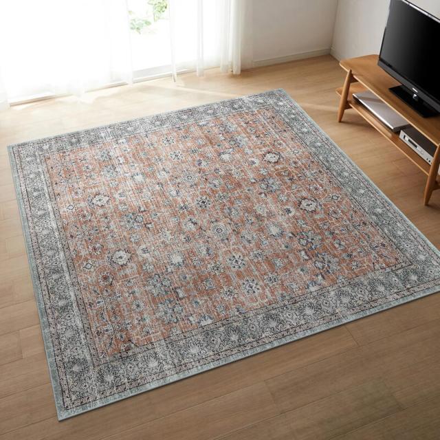 HAOCOO カーペット ラグ 2畳 洗える 185×185cm 正方形 ホットカーペット対応 絨毯 ペルシャ風 ラグマット ふわふわ おしゃれ オールシー