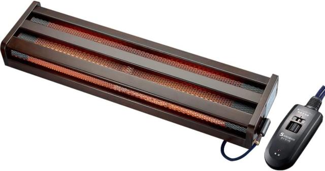 メトロ 木枠フットヒーター 幅83cm×奥行22cm×高さ11cm 2灯式 手元電子コントロー ラー式 5時間切タイマー付 クリーンポケット付 MFH-321