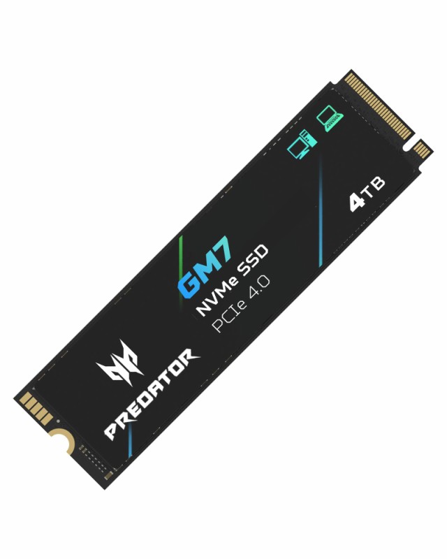Acer Predator M.2 SSD 4TB GM7 NVMe1.4 2280 PCIe Gen4×4 超高速(最大読み込み：7400MB/s、最大書き込み：6500MB/s) 内蔵SSD 高耐久 3Dの通販は