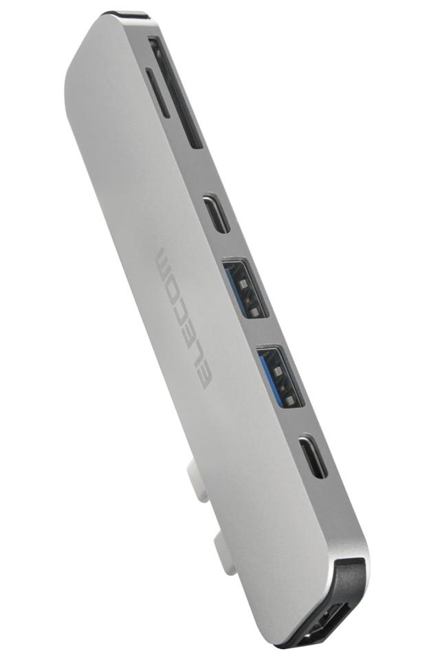 エレコム USB Type-C ハブ ドッキングステーション MacBook専用 7-in-2 USB PD対応 (100W) 入出力Type-C×1 データ転送用Type-C×1 USB-Aの通販は
