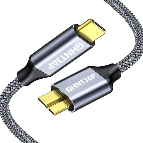 GHNTJAP USB C to Micro B ケーブル 0.3M USB C 外付けhddケーブル Type C to USB 3.0 Micro B 5Gbps 高速データ転送 Macbook（Pro）/HDD