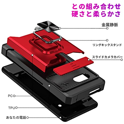 Pixel 7a ケース用, Pixel7a スマホケース + Google Pixel7 a ？化 ガラス フ フィルム 財布型カード収納 横置き機能リング スタンド 耐衝