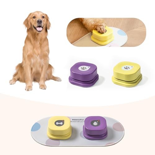 MEWOOFUN 犬用 録音ボタン 2個入り 会話ボタン 音声ボタン ベル