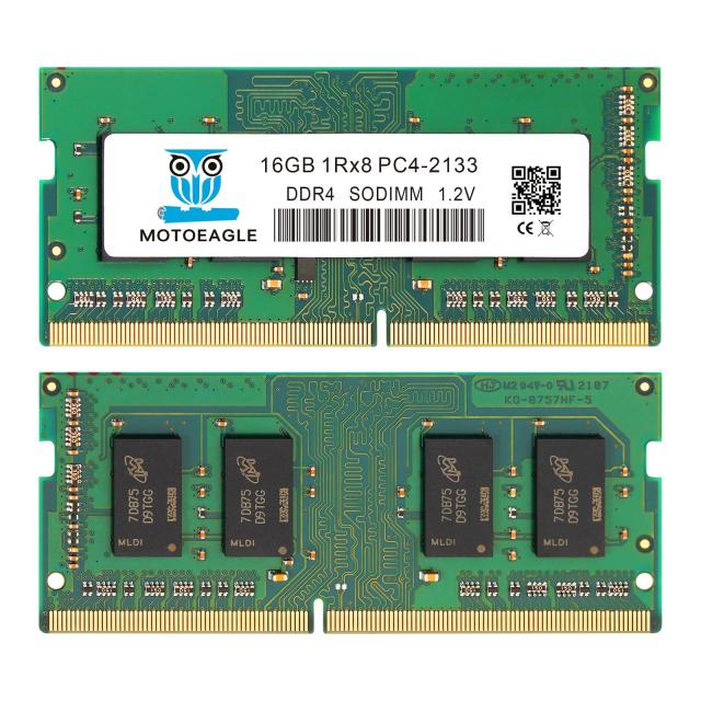 16GBx1 DDR4 2133MHz (DDR4-17000) PC4-21300 (PC4-2133V) 非ECC Unbuffered 1.2V CL15 1Rx8 デュアルランク 260 ピン SODIMM ラップトッ