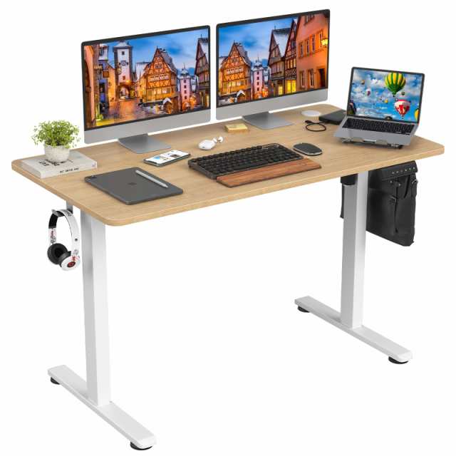 Sunon 昇降デスク 電動 スタンディングデスク 幅120cm 耐荷重80kg 昇降式デスク 上下自動昇降 メモリー機能 静音 パソコンデスク 机 pcデの通販は