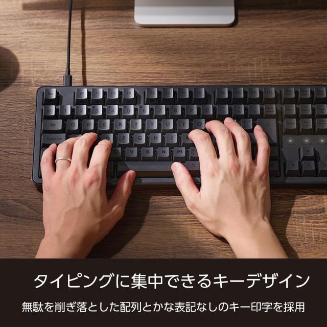 エレコム メカニカルキーボード Leggero 静音 有線 テンキーレス Nキーロールオーバー対応 5000万回高耐久スイッチ採用 赤軸 ブラック TK_2