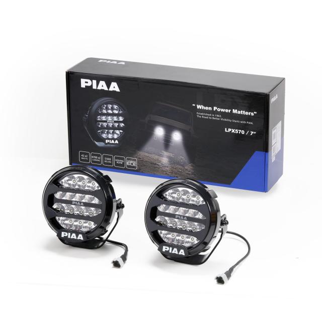 PIAA(ピア) 後付けランプ LED 5500K 【LPX570シリーズ】 12V 42W 6700lm Driving配光 丸型 IP68対応 2個入 DKX575E