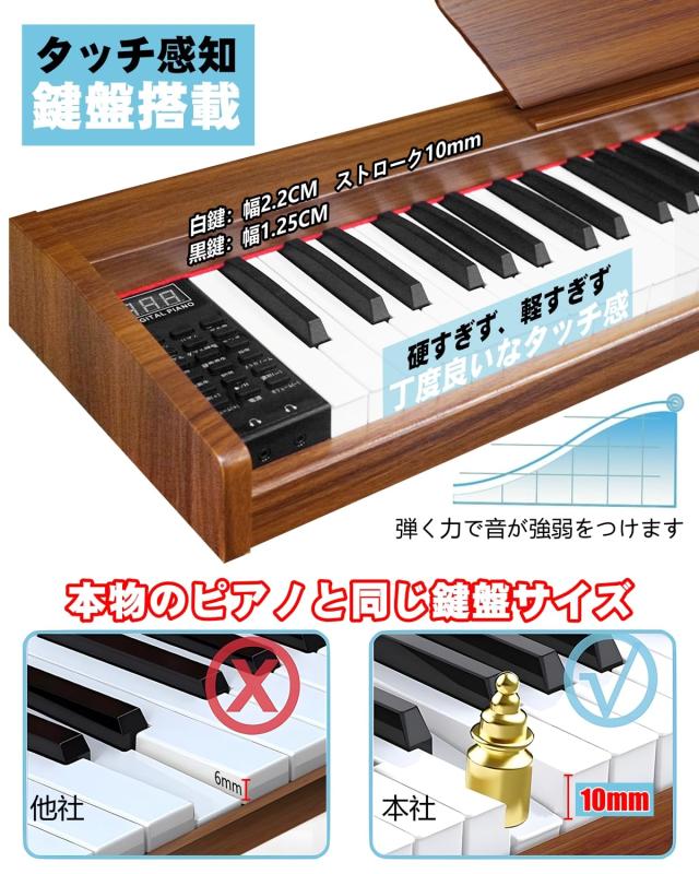 超大譜面台、木目】ニコマク NikoMaku 電子ピアノ 88鍵盤 SWAN-Z MIDI 