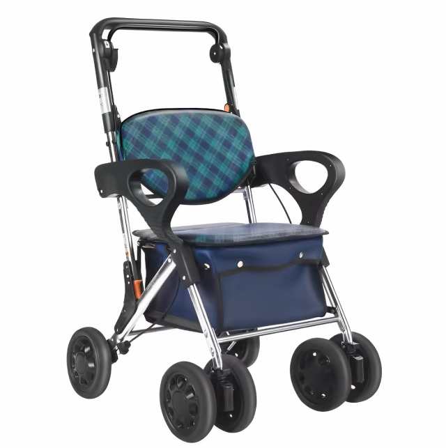 【送料無料】LightCrutch シルバーカー 手押し車 高齢者向けショッピングカート 買い物カート 組立不要 軽量 アルミニウム 折りたたむ お