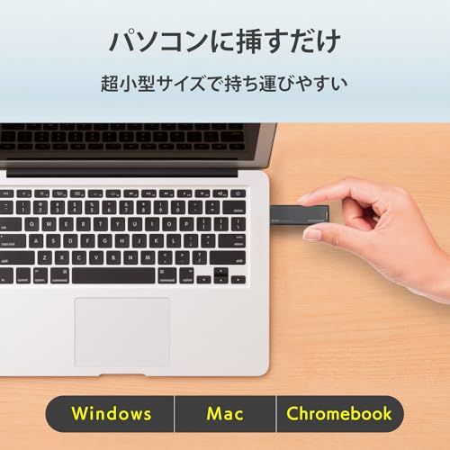 I-O DATA 外付けSSD 2TB 本体 超小型 スティック型 IODATA スティックSSD 2TB グレー×ブラック 小型 高速転送 ポータブル