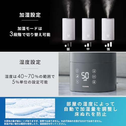 アイリスオーヤマ 加湿器 大容量 超音波式 スチーム式(加熱式 ...