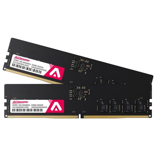 DDR5 32GB-6000MHz デスクPC用メモリ (PC5-48000) CL46 XMP 3.0/EXPO Acclamator 16GB*2枚 13,549円