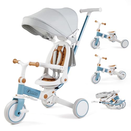Thinkmax 子供三輪車 ベビーカー 6in1 折りたたみ 手押し棒付き 乗用玩具 超軽量 乗り物 組み立て簡単 コンパクト収納 1歳〜6歳 プレゼンの通販は 13,312円