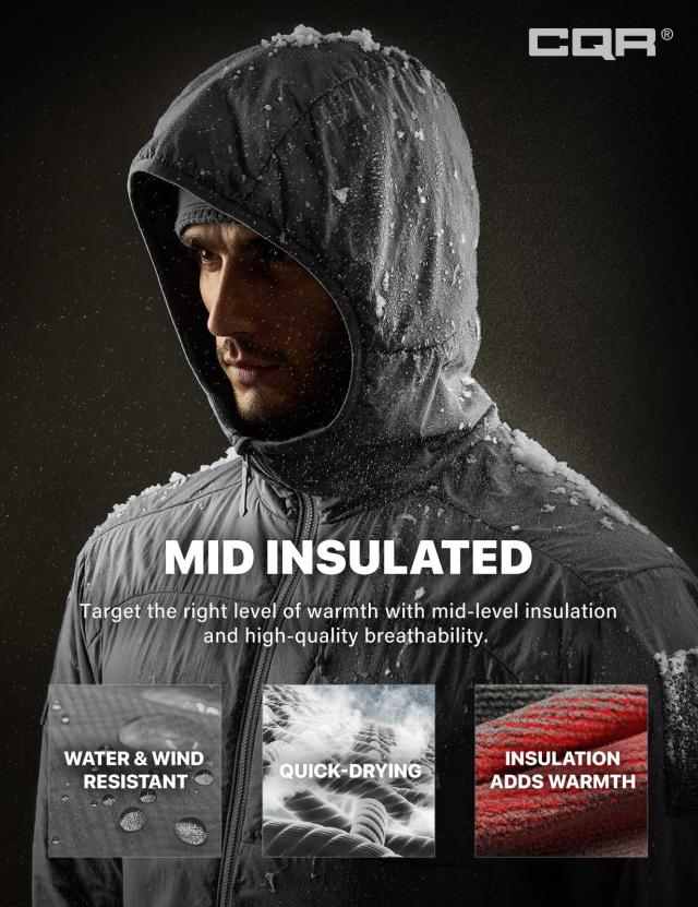 CQR 超軽量 保温 フードジャケット メンズ 防寒・保温・防水 フリース裏地 ウォームフーディ パーカー アウトドア フルジップ アウタ CQR 超軽量 保温 フードジャケット メンズ 防寒・保温・防水 フリース