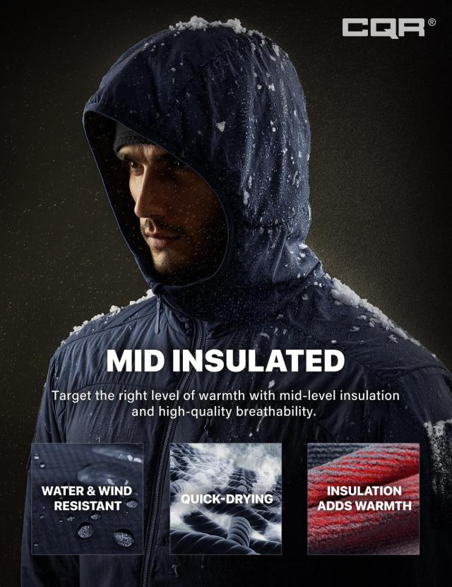 CQR 超軽量 保温 フードジャケット メンズ 防寒・保温・防水 フリース