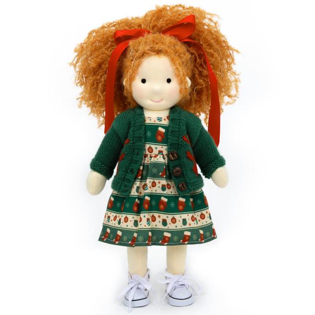 BlissfulPixie ウォルドルフ人形 手作り人形 Waldorf Doll - Cora 30cm 柔らかい 女の子 かわいい ぬいぐるみ 子供たちに最適な人形