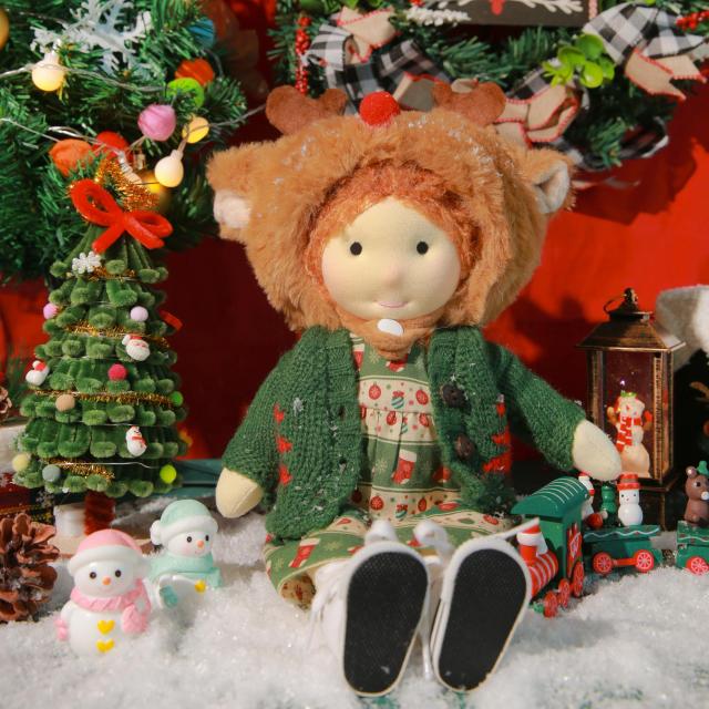 BlissfulPixie ウォルドルフ人形 手作り人形 Waldorf Doll - Cora 30cm 柔らかい 女の子 かわいい ぬいぐるみ 子供たちに最適な人形