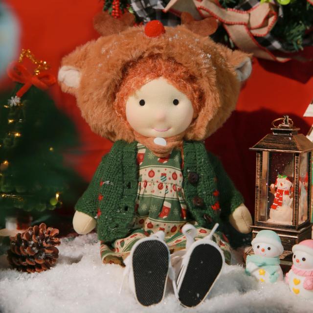 BlissfulPixie ウォルドルフ人形 手作り人形 Waldorf Doll - Cora 30cm 柔らかい 女の子 かわいい ぬいぐるみ 子供たちに最適な人形