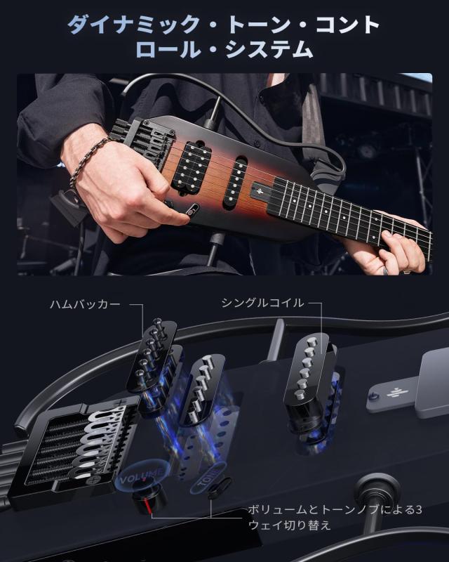 DONNER HUSH-Xトラベルギター/マホガニーボディ/アルニコVほぼ未使用 DONNER HUSH-Xトラベルギター/マホガニーボディ/アルニコVほぼ未使用