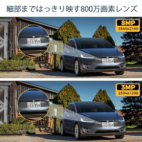 800万画素P0Eセット】POE有線接続 防犯カメラセット Hiseeu 屋外