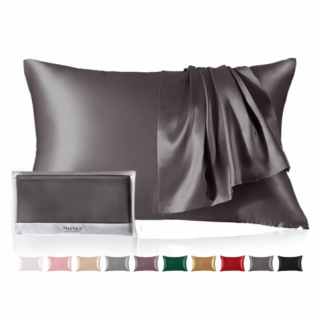 THXSILK 枕カバー シルク 封筒式 最高グレード6A OEKO認証済 100%シルク 両面 洗える 美髪・美肌 敏感肌 睡眠サポート 寝癖軽減 静電気防