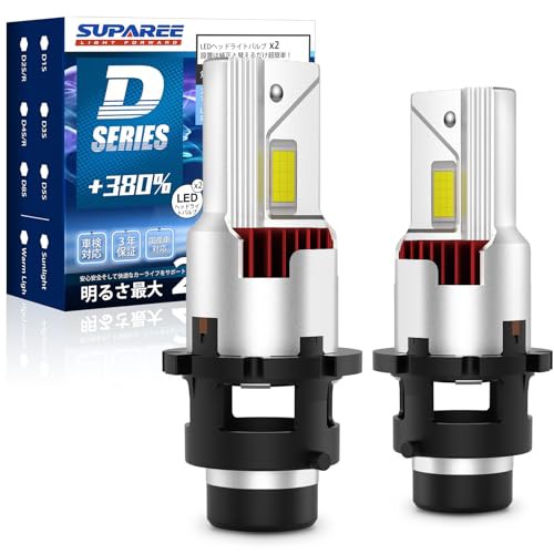 SUPAREE D2R led ヘッドライト 車検対応 爆光 シェード 配線レス D2R led ポン付け 5重冷却システム 6500K ホワイト 35W*2 純正HID交換用