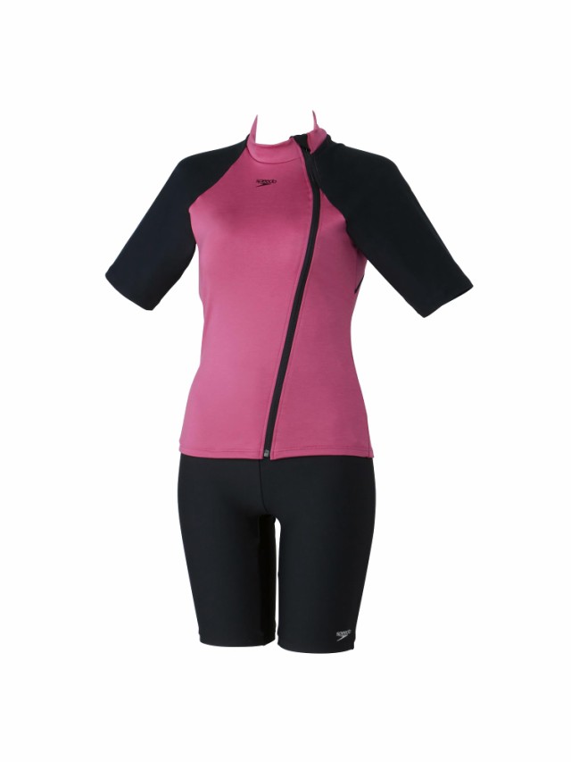 Speedo(スピード) フィットネス水着 Curvy Boom Short Sleeve Zip Sepa カーヴィーブーンショートス リーブジップセパ レディース SFW3236の通販は