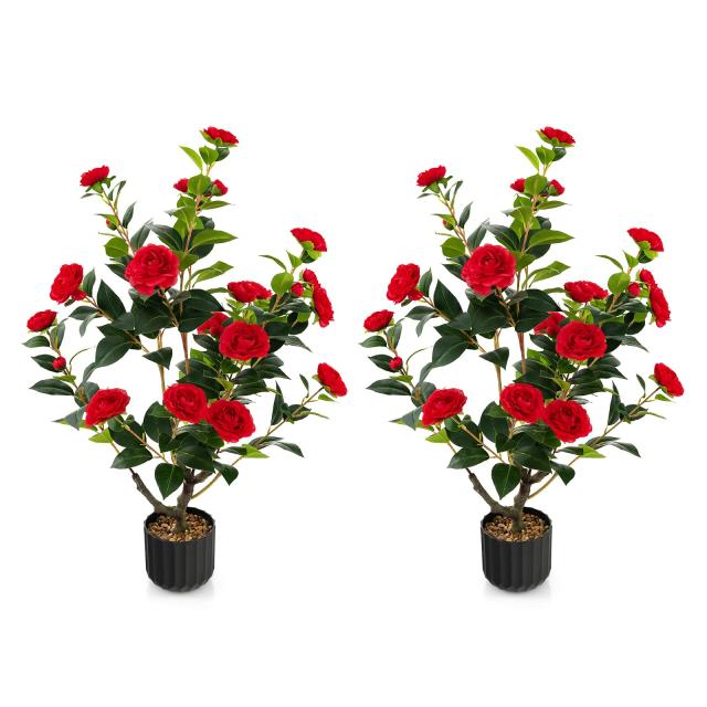TANGKULA 観葉植物 フェイク 95cm 2本 フェイクグリーン 人工観葉植物 造花 インテリア 室内 屋外 フェイク植物 人工 観葉植物 水やり不の通販は