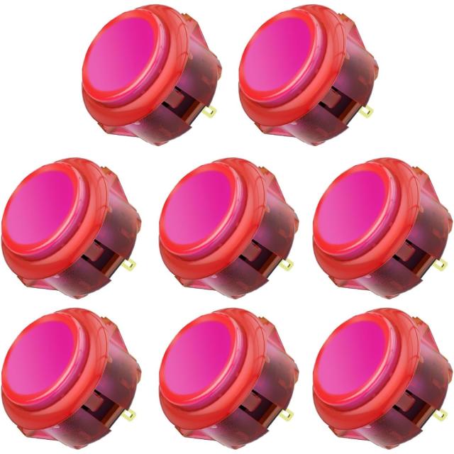 Qanba Gravity KS 赤 30mm×8個箱入り 24mm×1個 ハメ込み式 30φ メタリック 8個セットQanba Gravity KS クァンバ グラビティ KS メカニカルスイッチ アーケード ボタン  30mm G Project （ビデオゲームボタンサイズ） 高速レスポンス 押下 0.8mm 押下荷重 45cN リニア 静粛性 48dB 耐久性