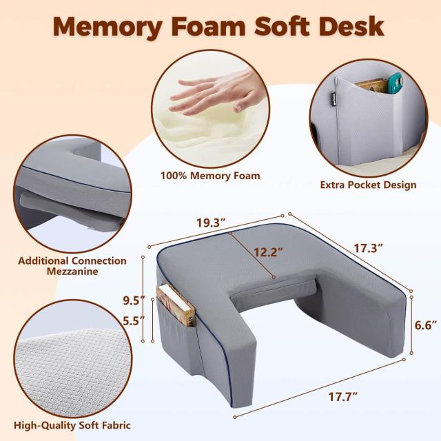 cooloo8 読書用枕 ベッド用 ゲーム用クッション 小柄な大人 ティーンエイジャーアームレスト枕 メモリーフォーム 膝用デスクピロー 読書/の通販は