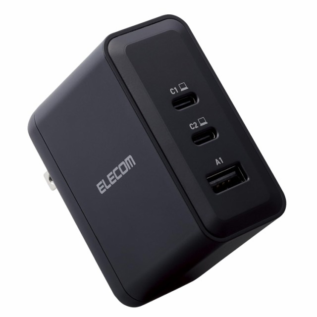 エレコム 充電器 100W 3ポート USB PD対応 急速充電器 3台同時充電 折りたたみ式プラグ PSE技術基準適合 ブラック ACDC-PD65100BKの通販は