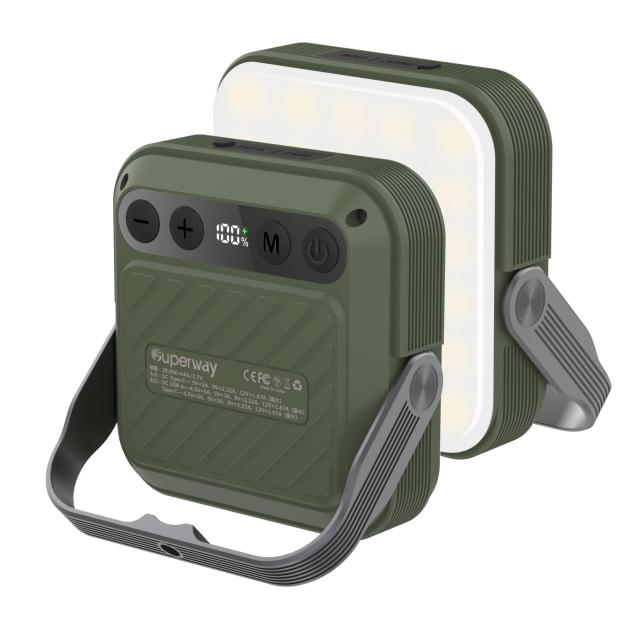 SUPERWAY 20000mAh led ランタンQC 3.0/22.5W 2024新登場 1600ルーメン 四色切替 昼光色 昼白色 電球色 赤色点灯 SOS IP65 防水 アウトド