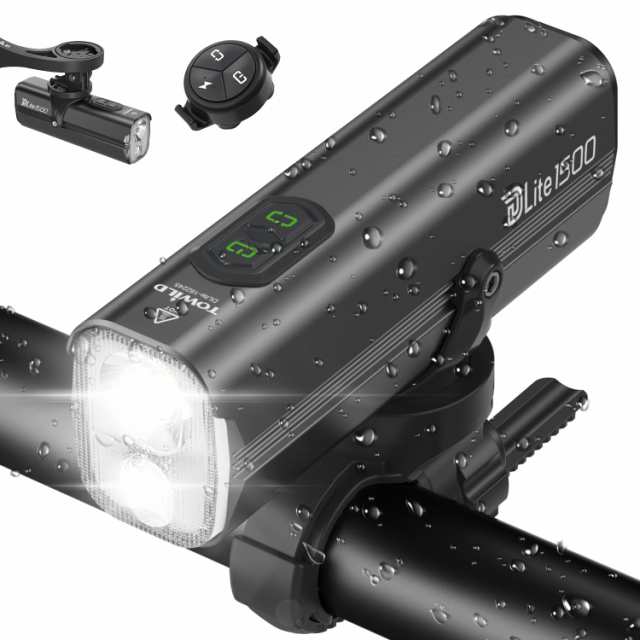 自転車 ライト 大容量5000mAh ロードバイク ライト1500ルーメン ハイビーム/ロービーム 自動点灯 自転車ヘッドライト リモコン付き 6つ調の通販は
