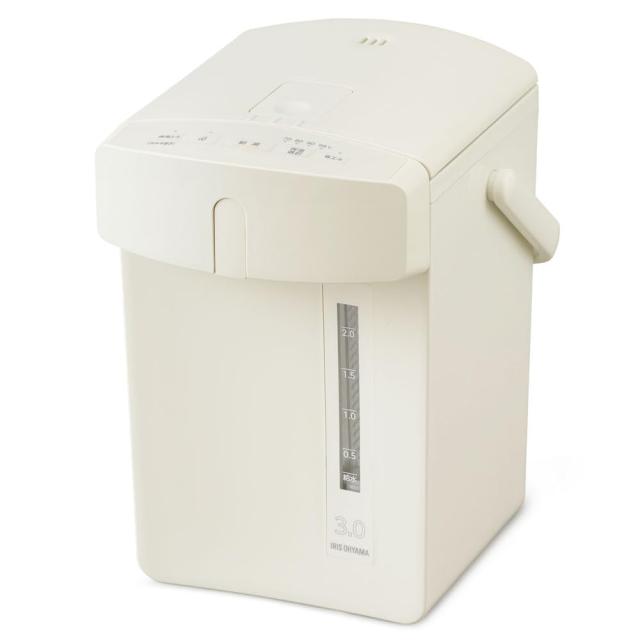 【節電対策】アイリスオーヤマ 電気ポット 3リットル 安全ロック 空焚き防止機能 保温調整 マイコン式 アイボリー IAHD-230-C おしゃれ