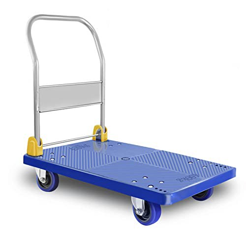 台車 折りたたみ台車 耐荷重400KG (サイズ:90*60cm) 360度回転ホイール付き、台車大型 平台台車 手押し台車、静音 台車 折りたたみ 業務の通販は