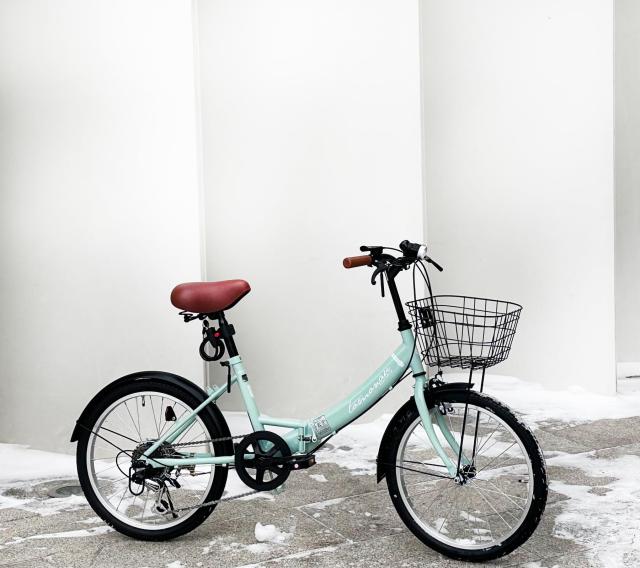 折りたたみ自転車 20インチ シマノ 6段変速ギア おしゃれ フロント