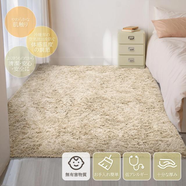 Beddiny カーペット ラグ ホットカーペット【中層:30D高密度ウレタン 厚さ約1.2cm 独自技術とデザインの抗菌防臭加工】 ラグマット シャ_1